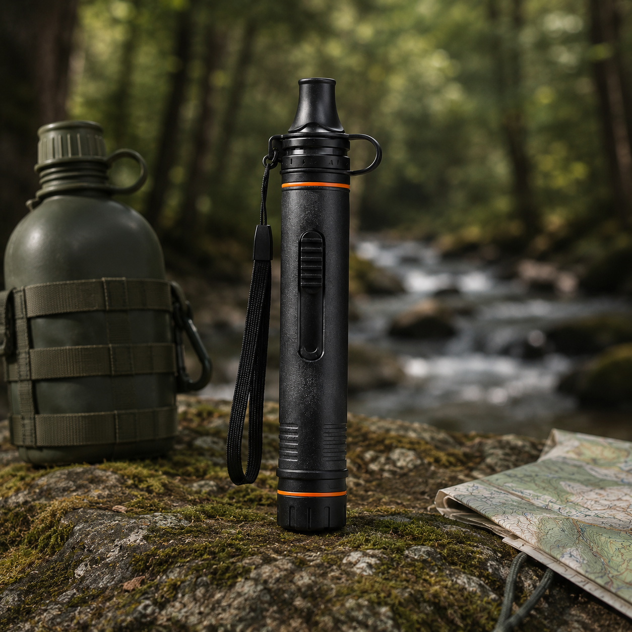 Portable Survival Water Filter Straw – Compact Outdoor Emergency Water Purifier for Camping, Hiking, Travel & Preparedness Kits