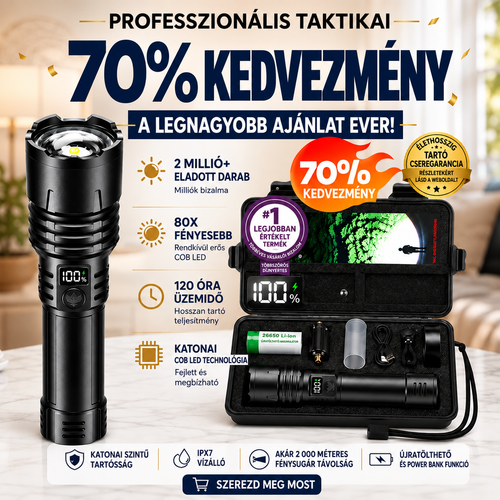 Upsell2 | Billhol® Szuperfényes Professzionális Túlélő Zseblámpa