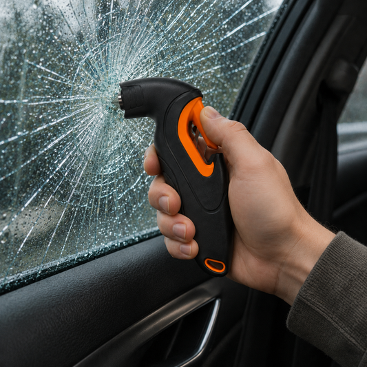 2-in-1 Car Emergency Escape Tool – Window Breaker & Seat Belt Cutter for Roadside Safety, Glove Box Kits & Everyday Driving Preparedness