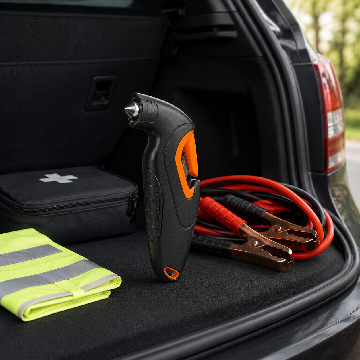 2-in-1 Car Emergency Escape Tool – Window Breaker & Seat Belt Cutter for Roadside Safety, Glove Box Kits & Everyday Driving Preparedness
