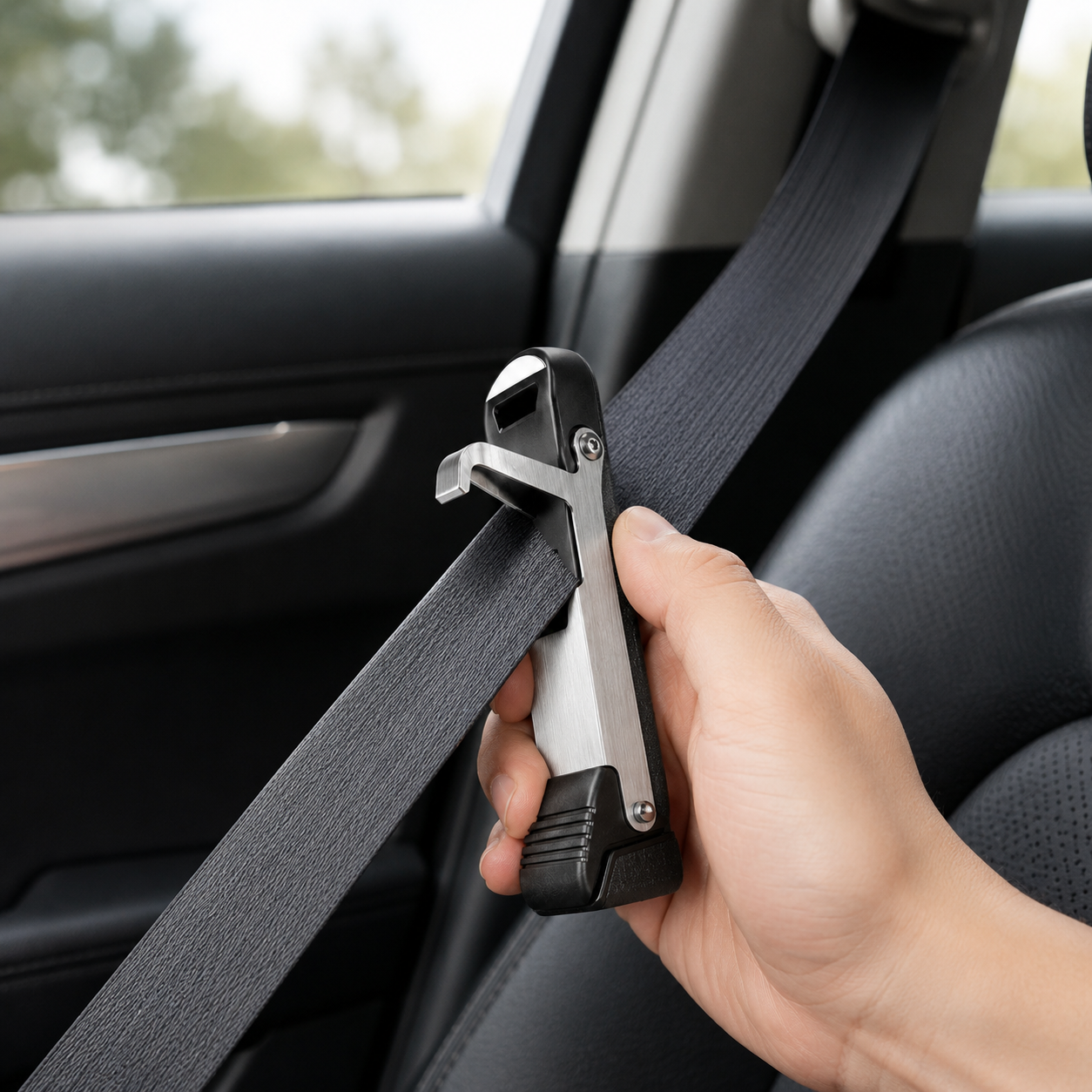 Compact Car Emergency Rescue Tool – Multi-Function Seat Belt Cutter & Roadside Safety Tool for Vehicle Emergency Kits