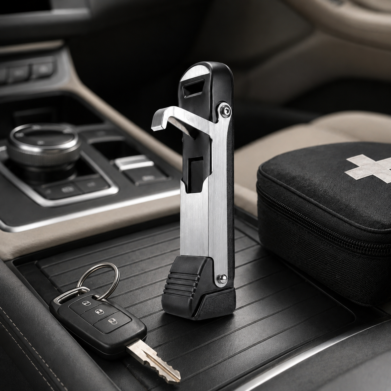 Compact Car Emergency Rescue Tool – Multi-Function Seat Belt Cutter & Roadside Safety Tool for Vehicle Emergency Kits