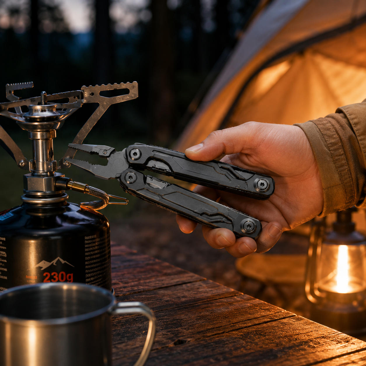 Heavy-Duty Black Multi-Tool Pliers – Compact 15-in-1 Emergency Utility Tool for Camping, Car Kits, Repairs & Everyday Carry