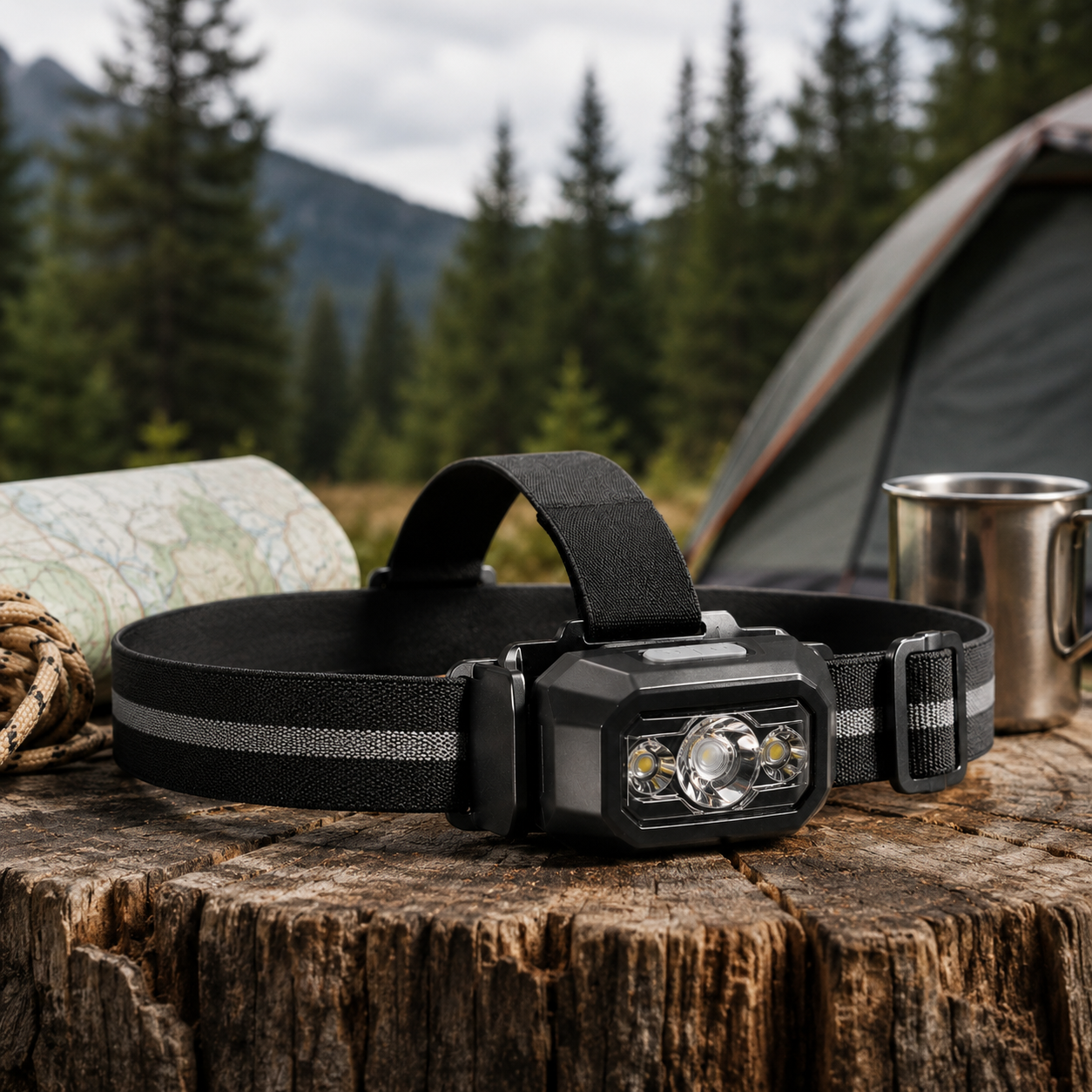 Hands-Free LED Headlamp – Adjustable Outdoor Head Light for Camping, Hiking, Night Repairs & Emergency Preparedness