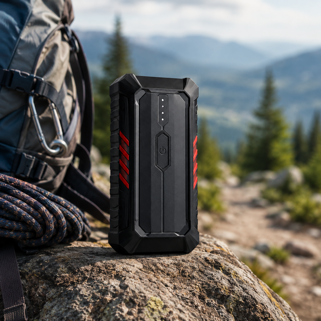 Rugged Portable Emergency Power Bank – Heavy-Duty Backup Charger for Phones, Camping, Road Trips & Power Outage Preparedness
